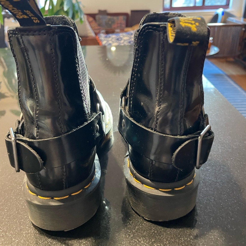 Dr. Martens 2976 Harness Chelsea Black Leather Boots - Picture 9 of 10